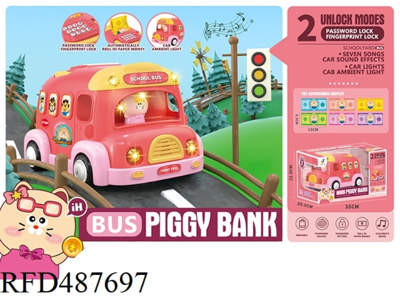 BUS PIGGY BANK LIGHTS AND MUSIC