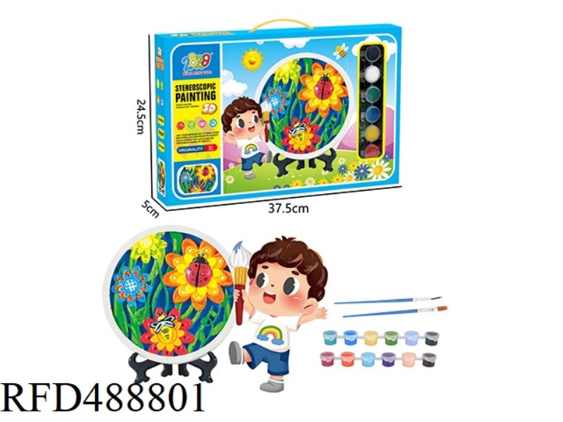 PLASTER PAINTING / 12 COLORS + STAND (FLOWER)