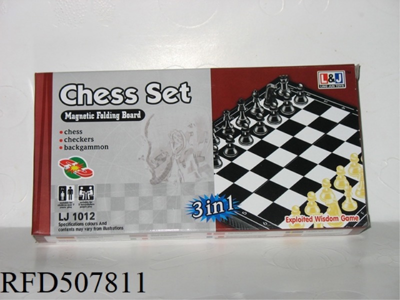 MAGNETIC CHESS THREE IN ONE
