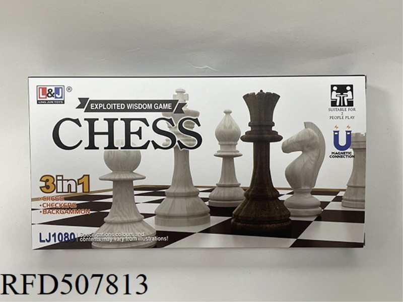 MAGNETIC CHESS THREE IN ONE