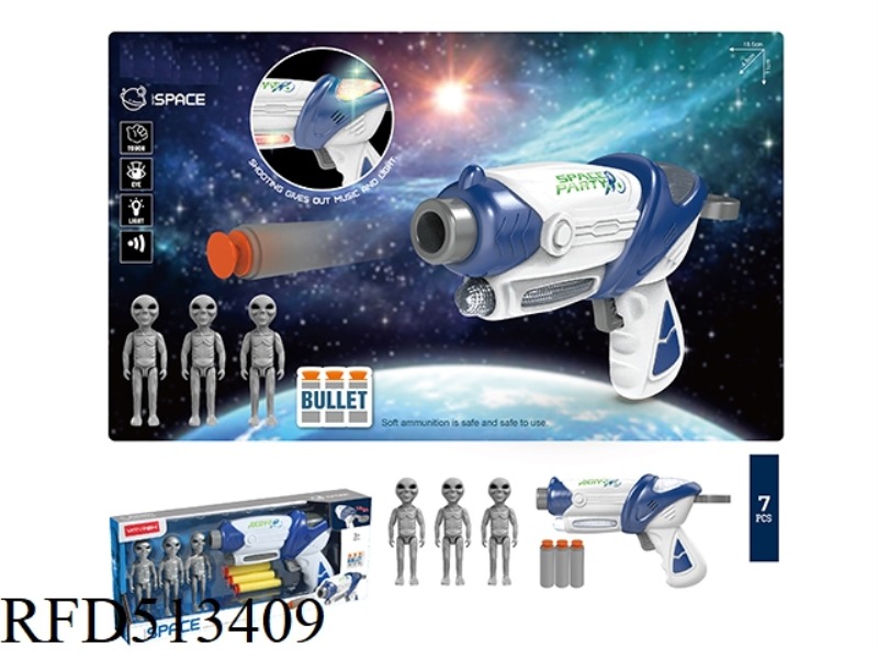 SPACE LIGHT SOFT BULLET GUN +3 ALIENS