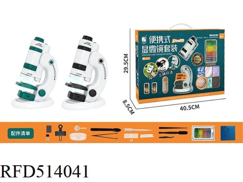 PORTABLE MICROSCOPE SET (TWO-COLOR MIXED PACK)