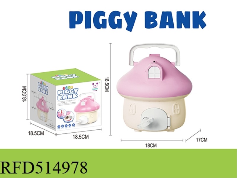 MUSHROOM ROOM PIGGY BANK - PINK