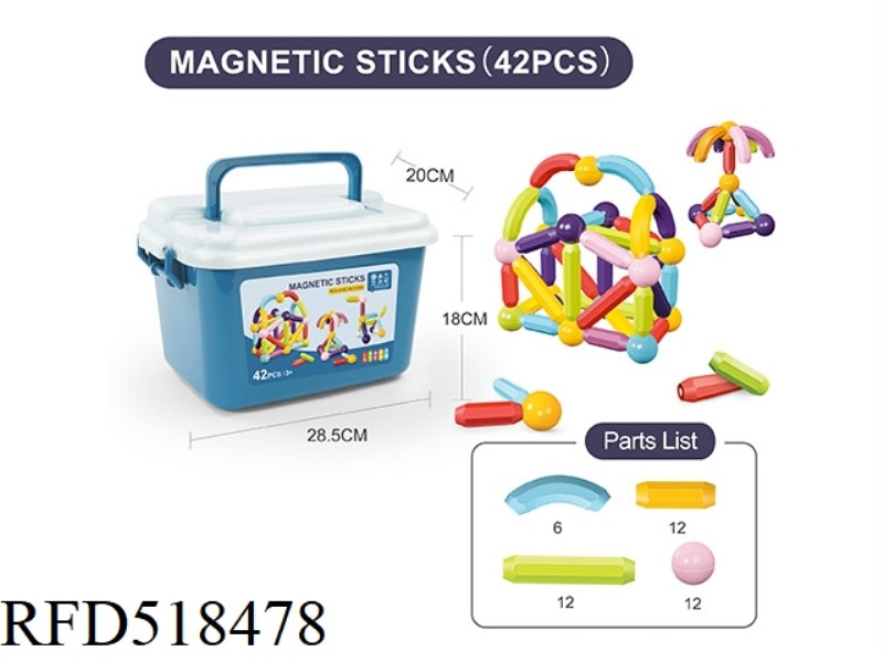 EARLY EDUCATION MAGNETIC FORCE MAGNETIC BAR 42PCS