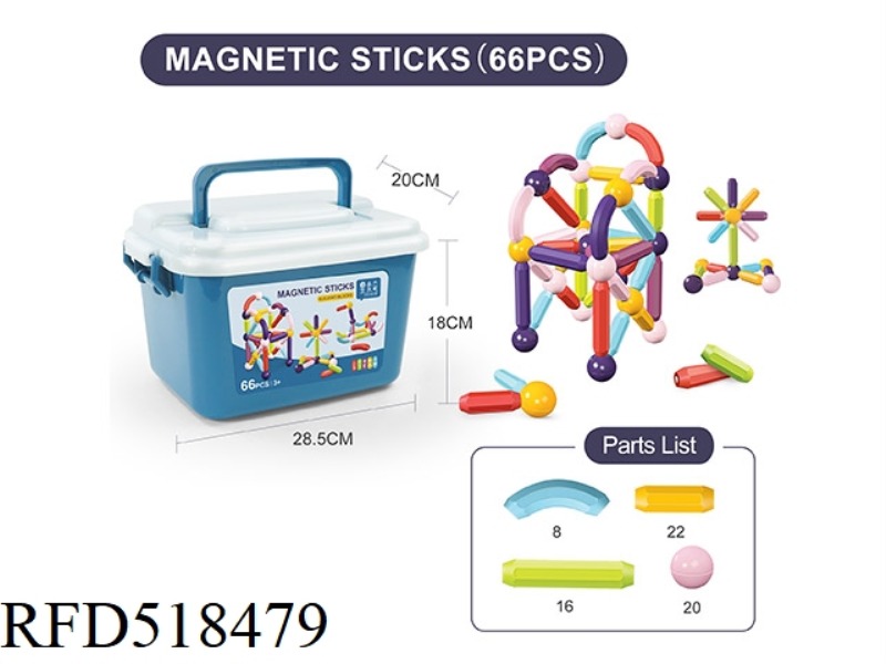 EARLY EDUCATION MAGNETIC FORCE MAGNETIC STICK 66PCS