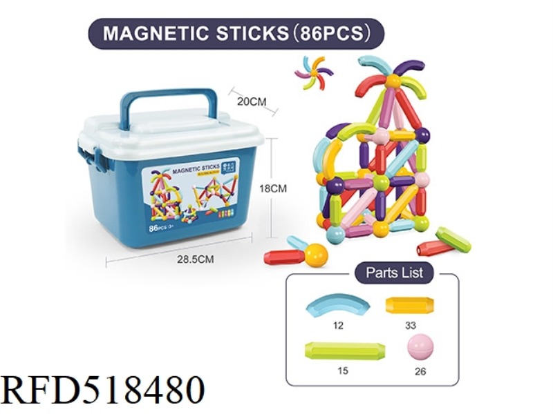 EARLY EDUCATION MAGNETIC FORCE MAGNETIC STICK 86PCS