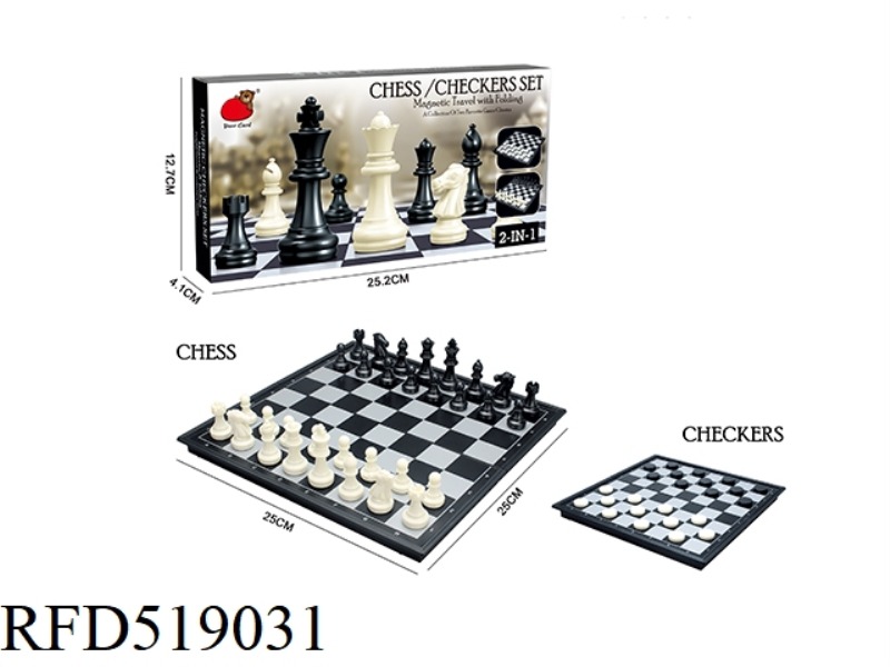 2 IN 1 (FOLDING MAGNETIC CHESS/CHECKERS)
