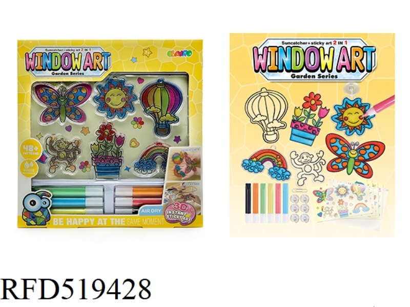 CRYSTAL COLOR GLUE PAINTING (GARDEN SERIES) CRYSTAL COLOR PAINTING + SOLID GLUE PAINTING 2 IN 1