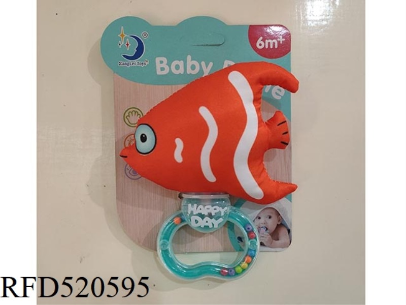 HAND-HANDLED RATTLE CLOTH VELVET FISH
