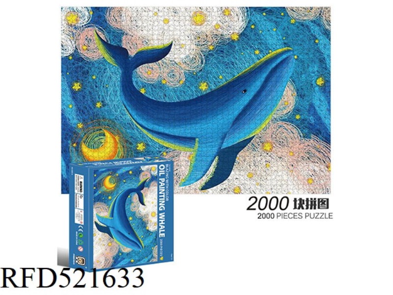 2000 square puzzles-oil painting whales