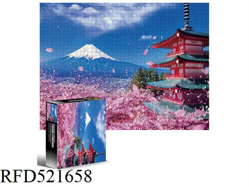 1500 square puzzles-Fuji mountain cherry blossoms