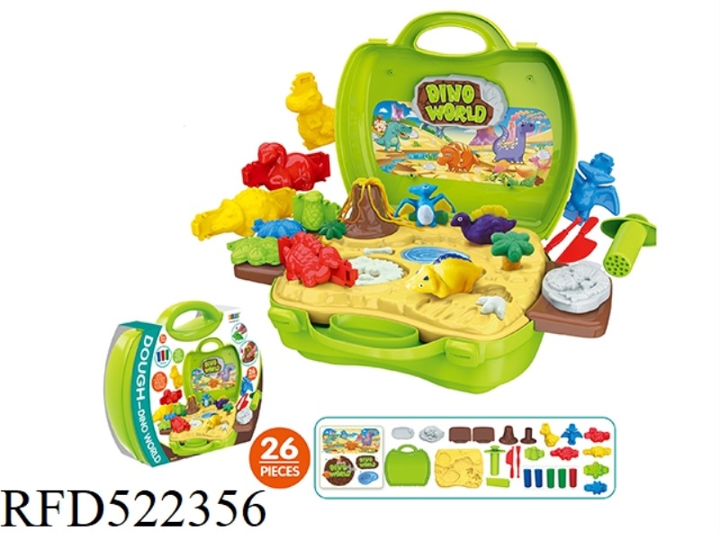 ADVANCED DINOSAUR COLOR CLAY SUITCASE 26PCS