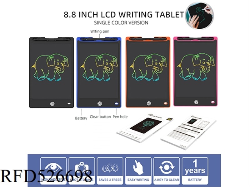 8.8-INCH BLACK FACING COLOR LCD WRITING BOARD WITH SCREEN LOCK