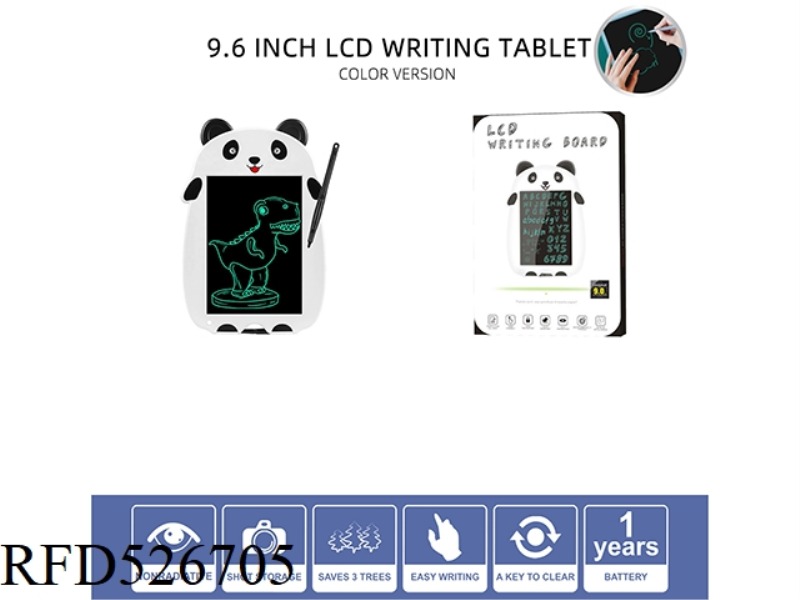 CARTOON PANDA 9-INCH MONOCHROME LCD WRITING BOARD WITH SCREEN LOCK
