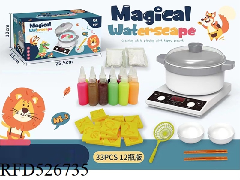 COLORED BOX SIMULATION INDUCTION COOKER MAGIC WATER BABY WATER SPRITE DIY MATERIAL SET (33 PCS) 12 B