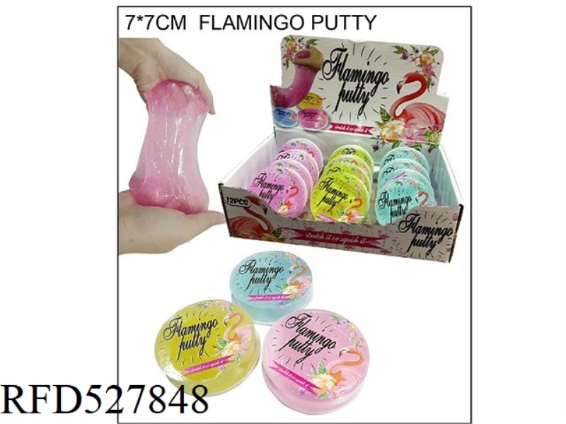 FLAMINGO ROUND FLAT BOTTLE PUTTY 12PCS