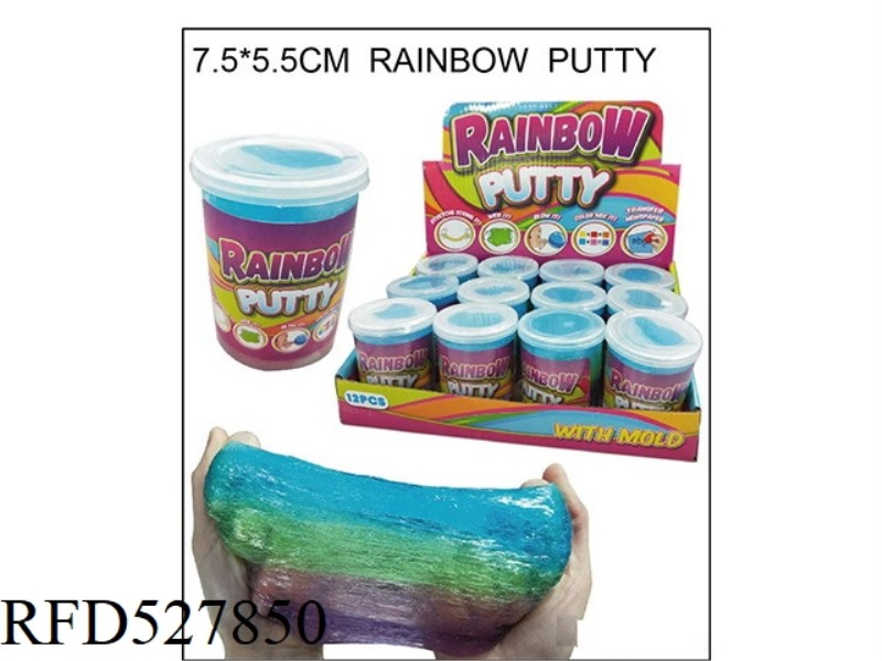 FOUR COLOR TRANSPARENT RAINBOW PUTTY 12PCS