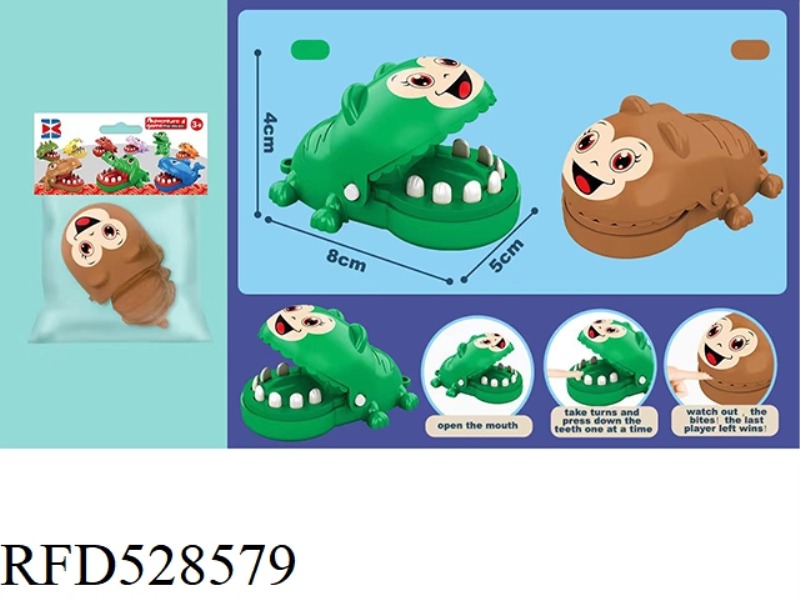 ENGLISH VERSION BITING HAND MINI LITTLE MONKEY (BROWN TURQUOISE GREEN) WITHOUT CHAIN