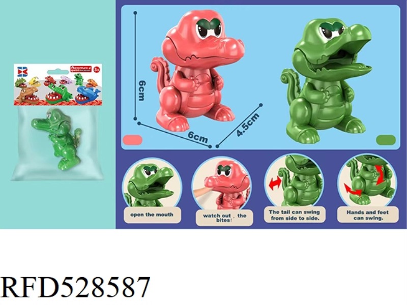 ENGLISH CLIP FINGER MINI CROCODILE GREEN RED WITHOUT CHAIN