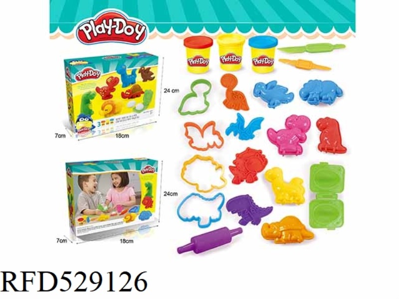 DINOSAUR MODEL COLOR CLAY SET
