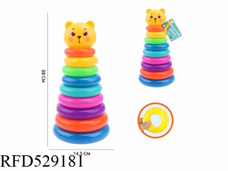 DINOSAUR -9 LAYERS RAINBOW RING JENGA