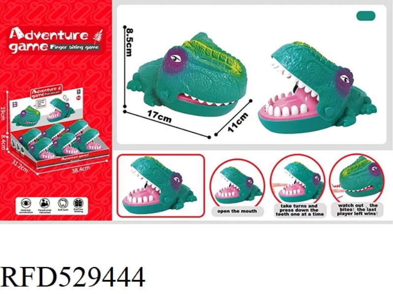 ENGLISH VERSION BITE HAND NUMBER DINOSAUR GREEN 6PCS