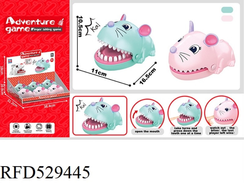 ENGLISH VERSION BITE HAND NUMBER MOUSE PINK AND GREEN 6PCS