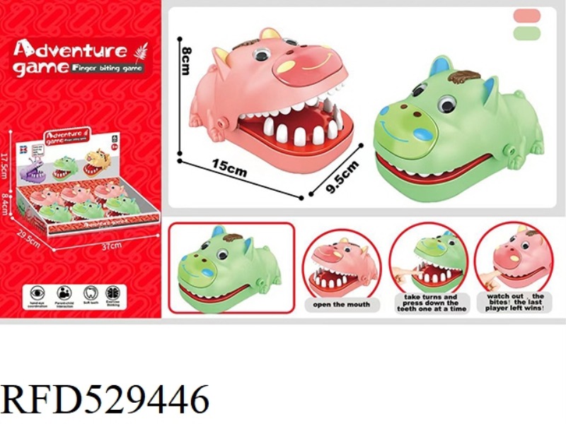 ENGLISH VERSION BITE HAND NUMBER BEAR FLESH COLOR, GREEN 6PCS