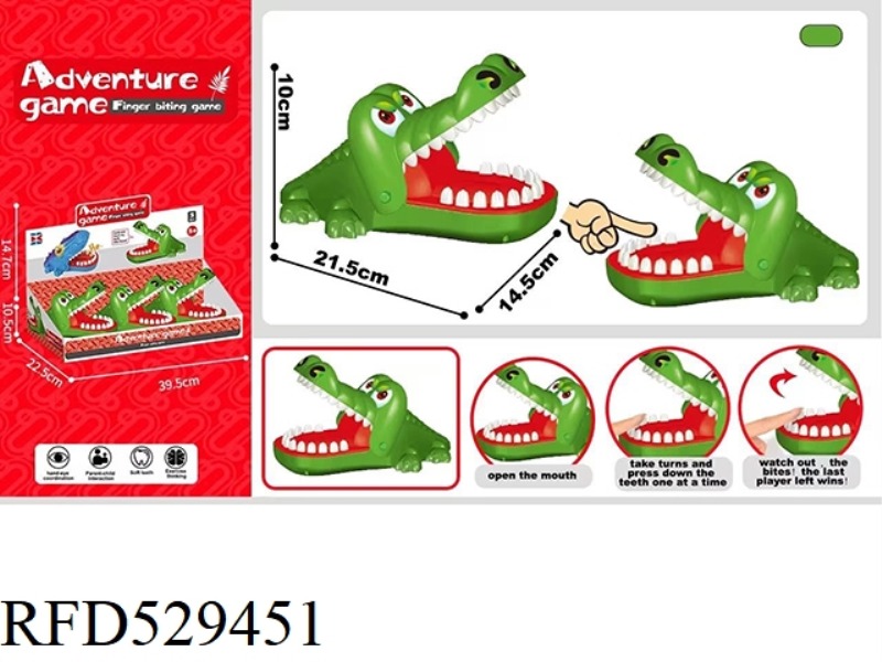 ENGLISH VERSION BITING HAND LARGE CROCODILE GREEN 3PCS