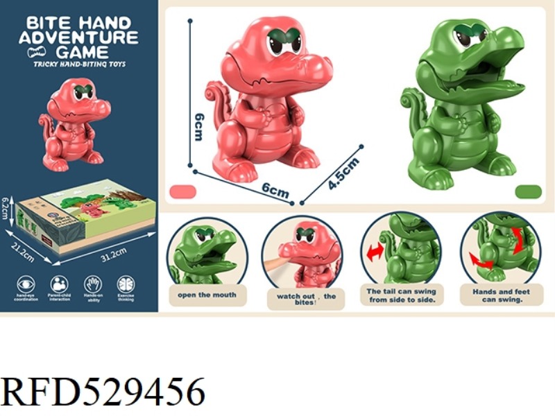 ENGLISH VERSION CLIP FINGER MINI CROCODILE GREEN RED WITHOUT CHAIN 24PCS