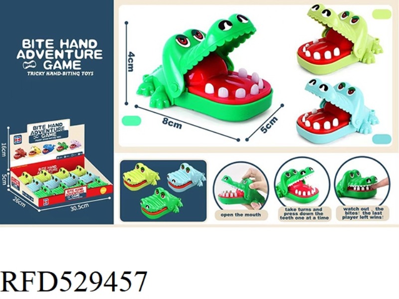 ENGLISH VERSION BITER HAND MINI LITTLE CROCODILE (BLUE, DARK GREEN, INK YELLOW) WITHOUT CHAIN 12PCS