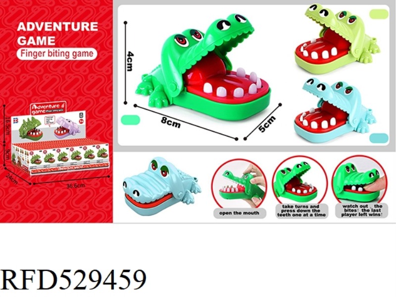 ENGLISH VERSION BITER HAND MINI LITTLE CROCODILE (BLUE, DARK GREEN, INK YELLOW) WITHOUT CHAIN 24PCS