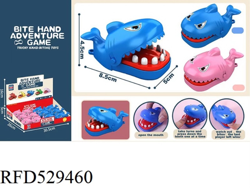 ENGLISH VERSION BITER HAND MINI SMALL SHARK (PINK BLUE) WITHOUT CHAIN 12PCS