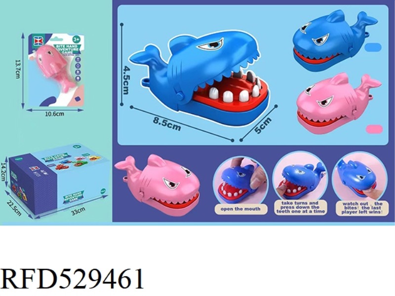ENGLISH VERSION BITER HAND MINI SMALL SHARK (PINK BLUE) WITHOUT CHAIN 12PCS