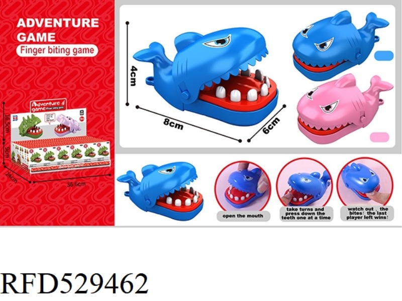 ENGLISH VERSION BITER HAND MINI SMALL SHARK (PINK BLUE) WITHOUT CHAIN 24PCS