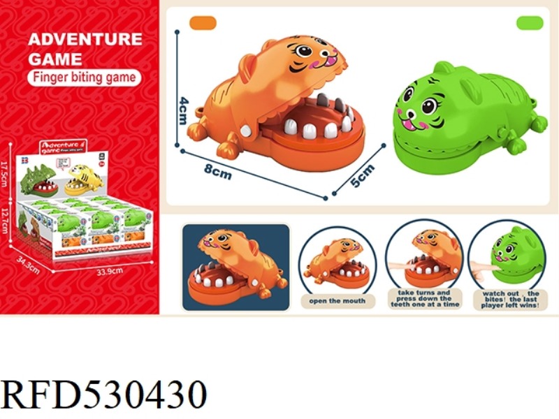 ENGLISH VERSION BITING HAND MINI LITTLE TIGER (ORANGE GREEN)24PCS