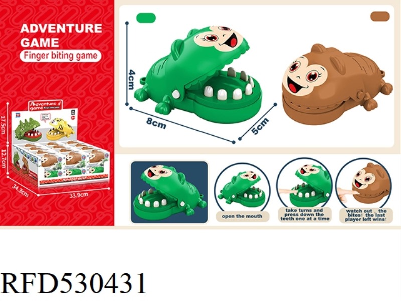 ENGLISH VERSION BITING HAND MINI LITTLE MONKEY (BROWN TURQUOISE)24PCS