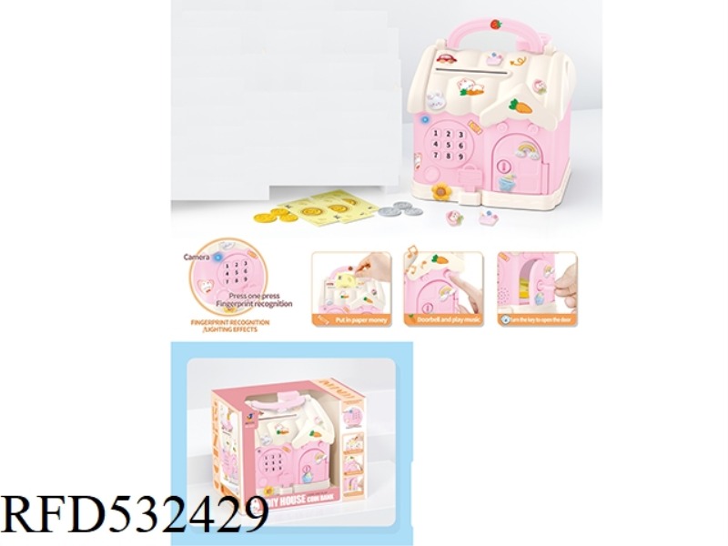 HOUSE PIGGY BANK PINK (WITH LIGHT + MUSIC)