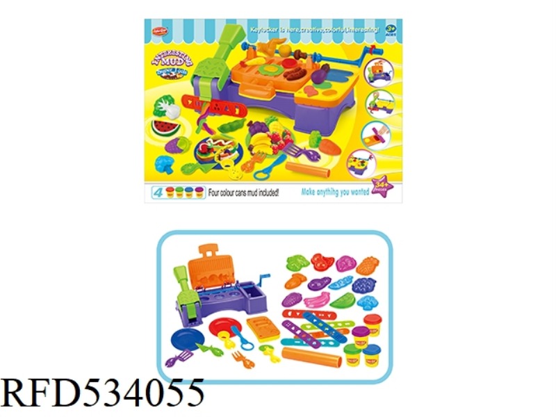 COLORED CLAY BBQ SET