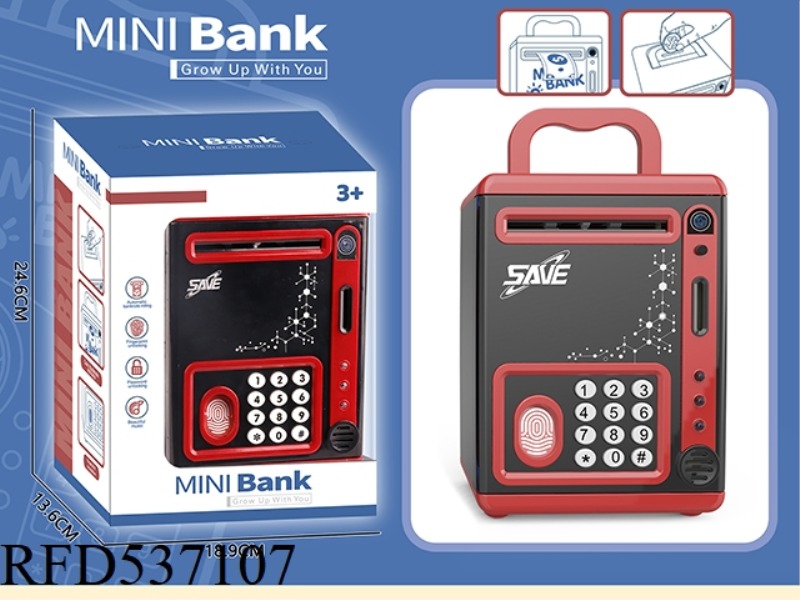 SIMULATED PIGGY BANK. - BLACK AND RED