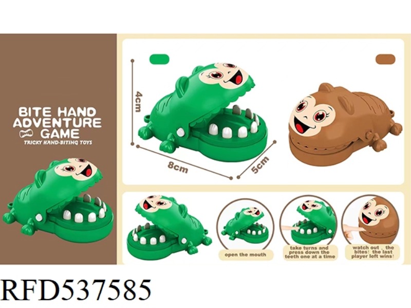 ENGLISH VERSION BITING HAND MINI LITTLE MONKEY (BROWN TURQUOISE)