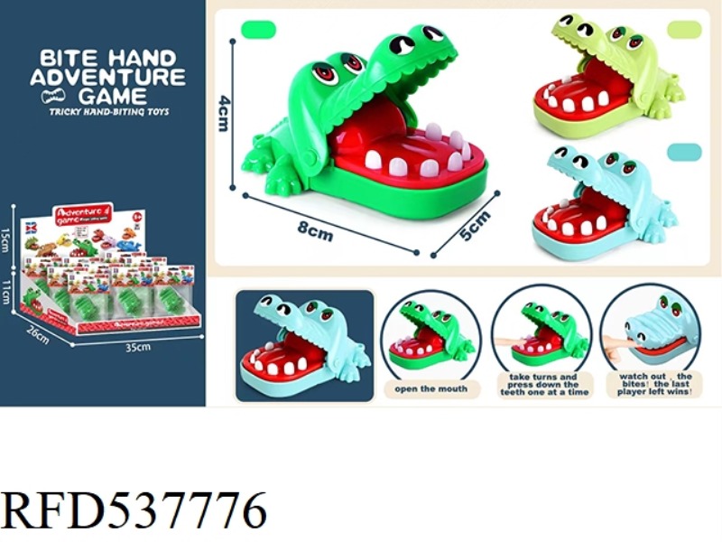 ENGLISH VERSION BITER HAND MINI LITTLE CROCODILE (BLUE, DARK GREEN, INK YELLOW) 24PCS