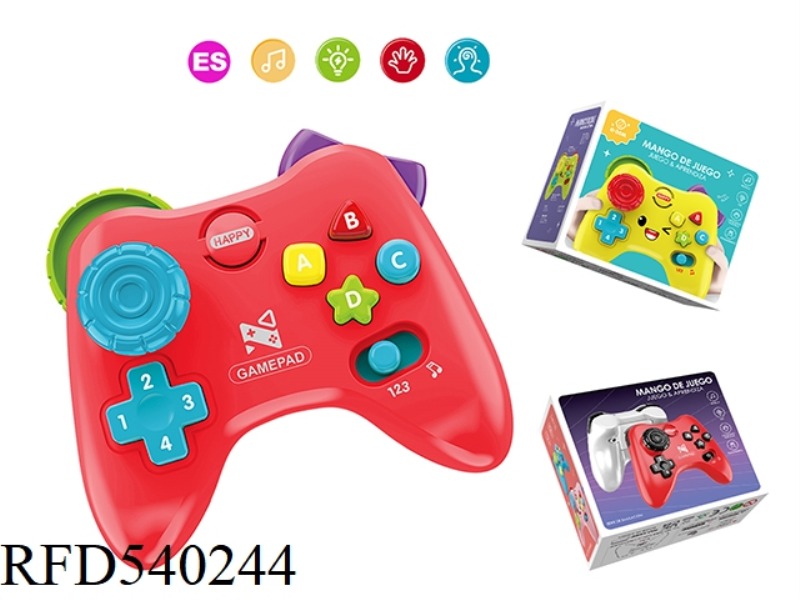 ANALOG GAMEPAD WITH LIGHTS AND MUSIC (SPANISH IC, RED CARTOON)