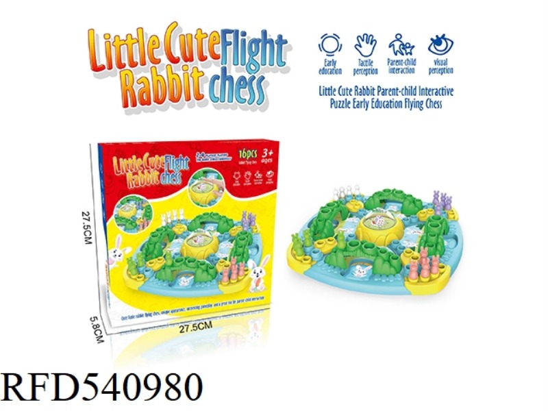 PUZZLE EARLY EDUCATION INTERACTIVE SHAPE SMALL RABBIT FLYING CHESS BOARD GAME