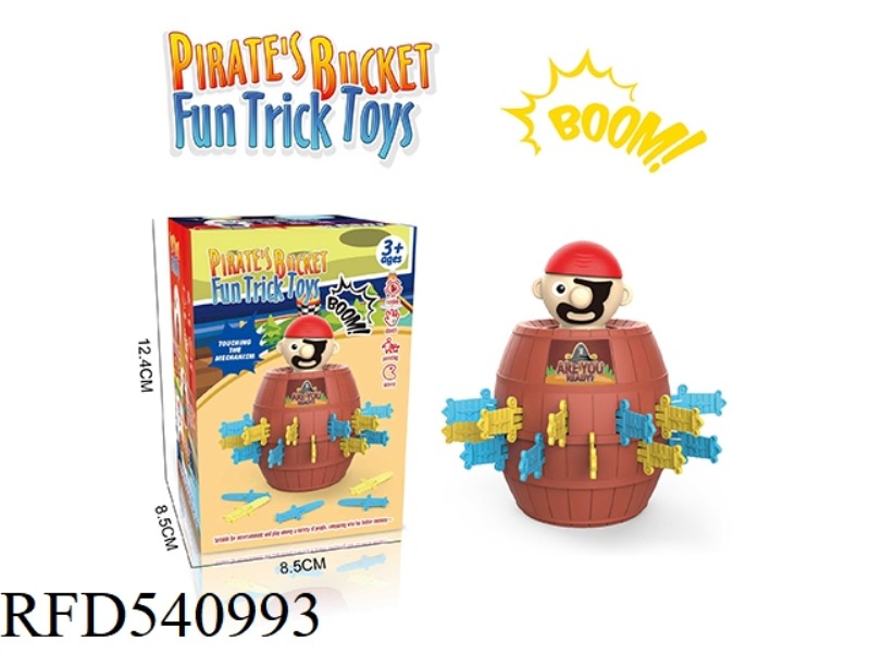 PIRATE BUCKET WITH SWORD BOUNCE DOLL TRICK BOARD GAME NUMBER