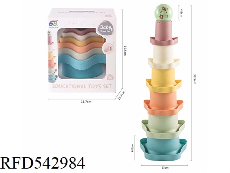 STRAW MATERIAL PLUM BLOSSOM STACKED CUP
