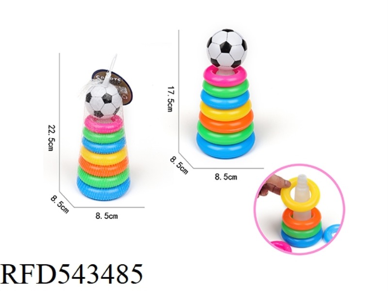 7 LAYER RAINBOW TOWER RING (SOCCER)