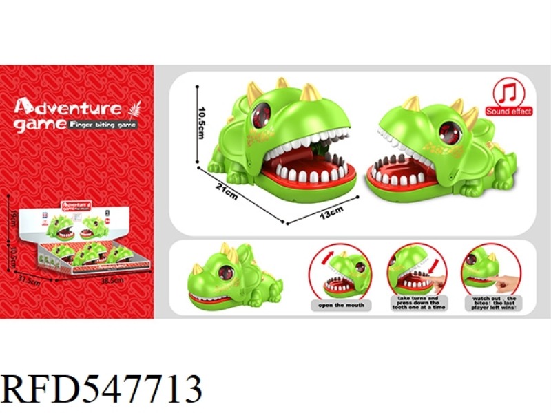 ENGLISH LARGE BITE HAND DINOSAUR WITH VOICE 4PCS