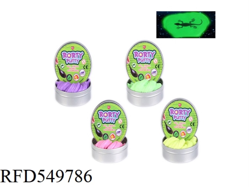 SLIME GLOW-IN-THE-DARK BOUNCE CLAY 12PCS