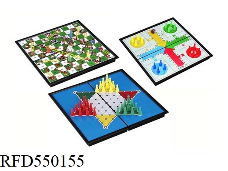 3 IN 1 SNAKES & LADDERS & DICE GAMES & CHINESE CHECKERS